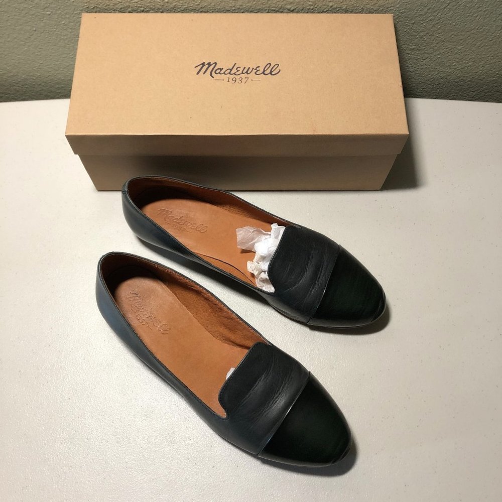 Madewell Cap Toe Teddy Leather Loafers